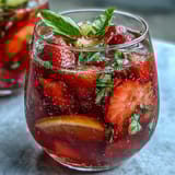 Strawberry Basil Sangria Mocktail