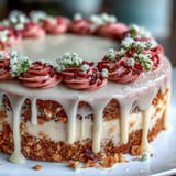 Gorgeously decorated Bridal Shower Rosé Velvet Cake ready for celebration.
