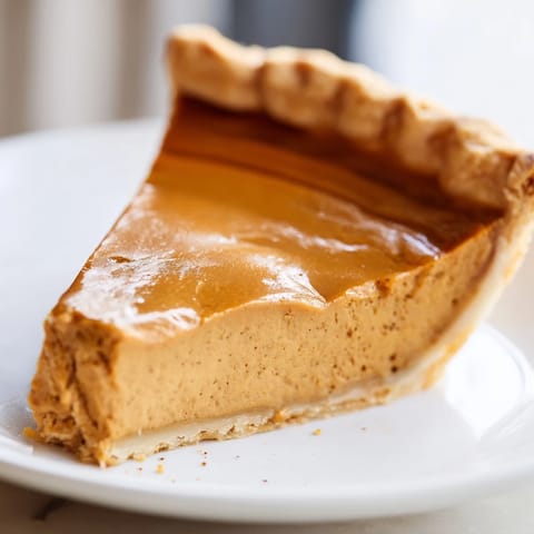 Golden slice of pumpkin pie, the iconic autumn dessert, ready for serving with whipped cream.