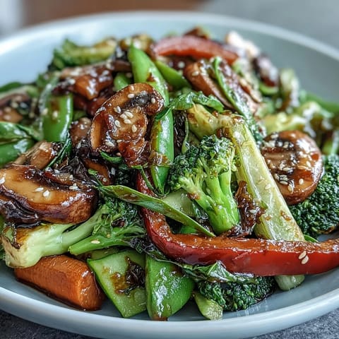 Healthy ginger stir-fried vegetables, featuring snap peas and broccoli, perfect for dinner.