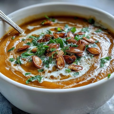 Velvety butternut squash and apple soup, creamy and warm, perfect for fall.