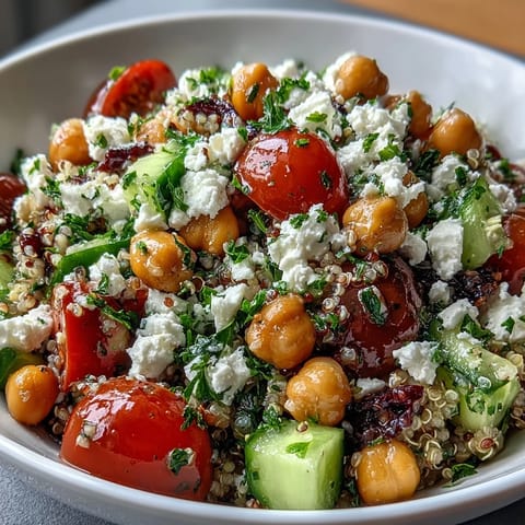 High Protein Quinoa Chickpea Salad