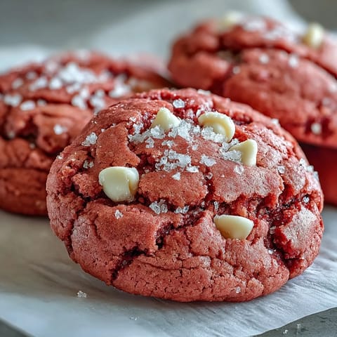 A platter of Pink Velvet Cookies served with cold milk, perfect for a sweet treat.