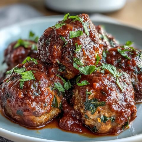 Slow cooker meatballs in marinara sauce, tender and juicy, perfect for casual gatherings.  