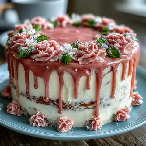 Taurus Graduation Birthday Cake with Floral Buttercream: A stunning layered vanilla cake adorned with delicate floral buttercream decorations for a special celebration.