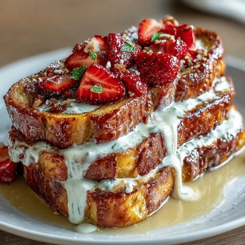 Spring Brunch Strawberry French Toast Bake with golden brioche and juicy strawberries, baked to a perfect custardy texture for a delightful morning treat.