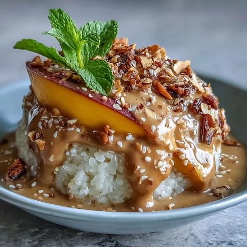 Mango Sticky Rice Cups: sweet coconut rice topped with vibrant, juicy mango slices.
