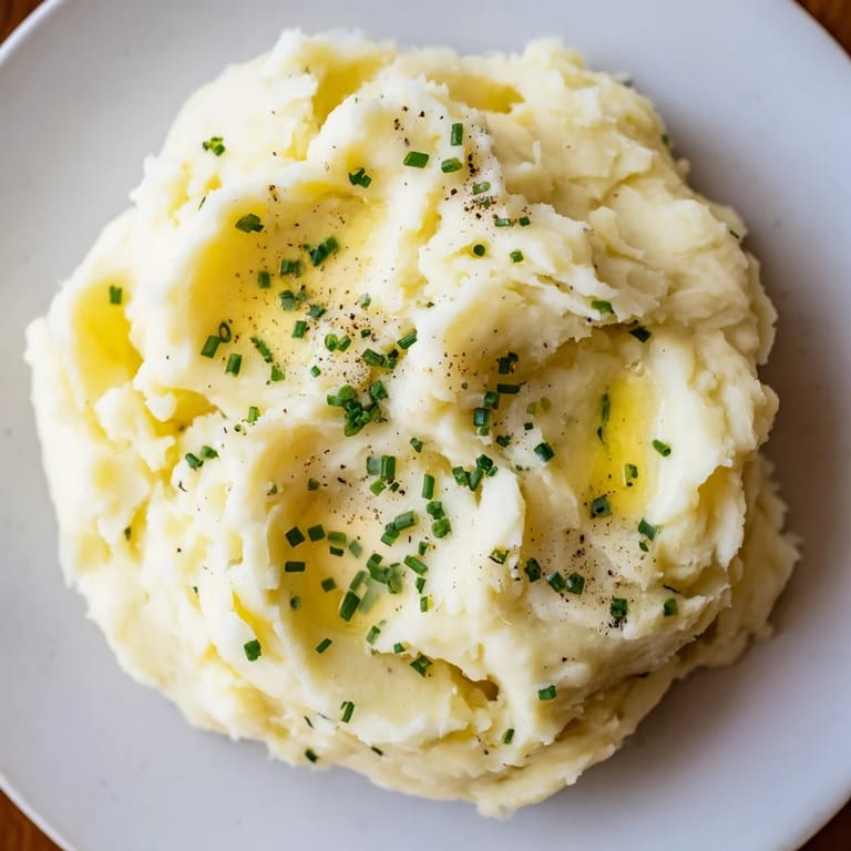 Buttery mashed potatoes, seasoned to perfection and ready to be enjoyed with your favorite meal.
