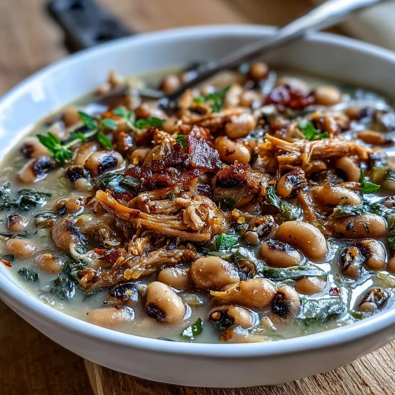 Tender Crock-Pot Black-Eyed Peas with Smoked Turkey, steam rising from the slow cooker pot.