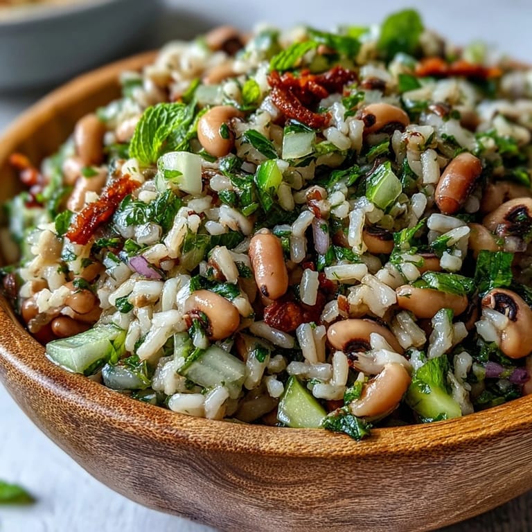 Plated Southern Black Eyed Pea Salad served as a refreshing summer side, ready for a picnic.