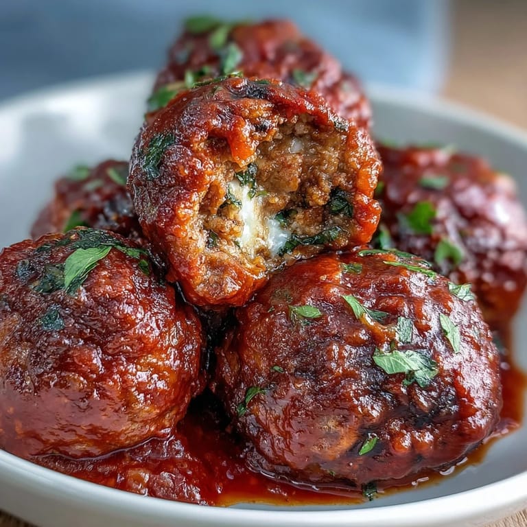 Savory Italian-American meatballs simmered in rich marinara, ideal for parties or weeknight dinners.  