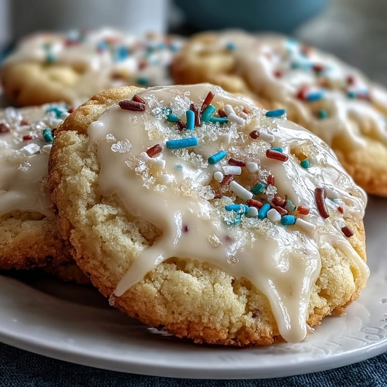 Delicate lemon cookies topped with smooth pastel glaze, offering a bright, sweet-tart flavor in every bite.
