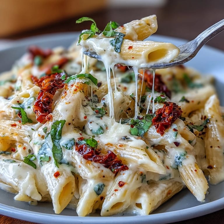 Marry Me Pasta with sun-dried tomatoes, a rich and inviting dinner.