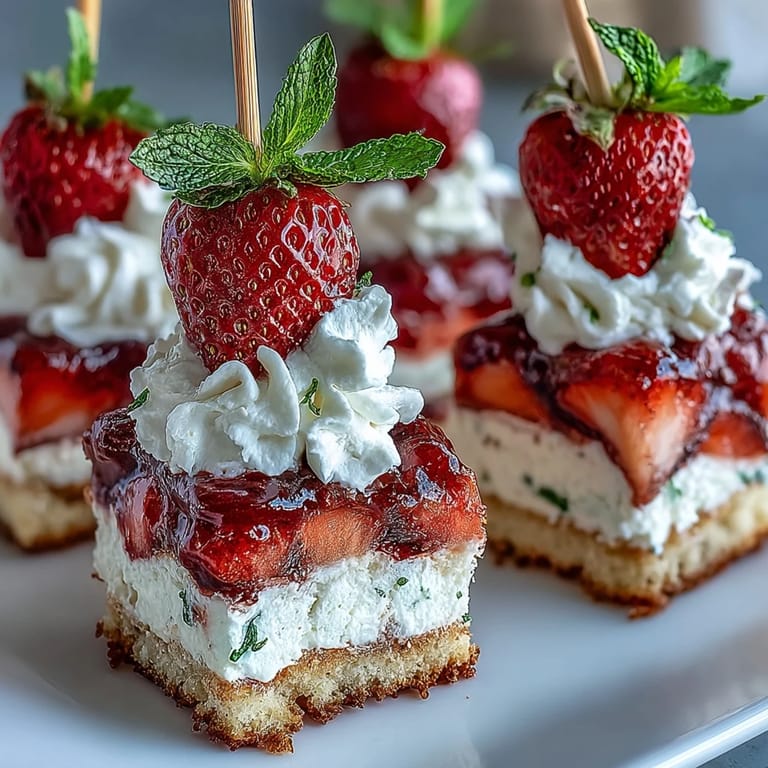 Delicious mini strawberry shortcake bites, a delightful dessert for any summer gathering.