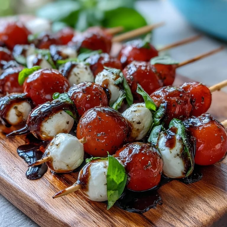 Delicious mini Caprese skewers, a vibrant, easy Italian appetizer for any gathering.
