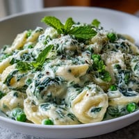 Creamy Lemon Ricotta Pasta with vibrant peas and fresh mint, a quick satisfying meal.